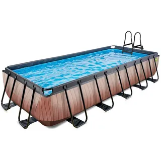 EXIT TOYS EXIT Wood Pool Braun 540 x 250 x 100 cm inkl. Filterpumpe