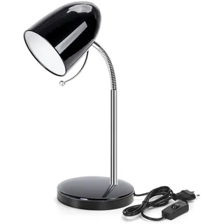 Aigostar Schreibtischlampe Kinder Retro E27, Desk Lamp mit Flexibler Metallarm, Metallische Tischlampe ohne Glühbirne, Nachttischlampe,153 cm Kabel mit Schalter, Schwarz