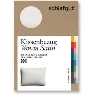 Schlafgut Kissenbezug »Woven Satin aus Mako-Baumwolle, langlebig, pflegeleicht, dicht gewebt«, (1 St.), Kissenhülle mit Reißverschluss, passender Bettbezug erhältlich, beige