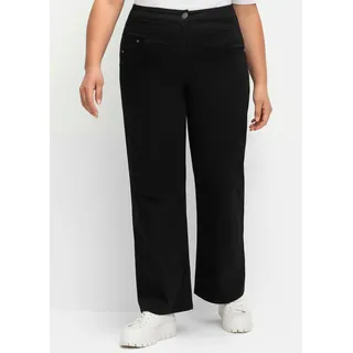 Stretch-Hose SHEEGO, Damen, Gr. 54, Normalgrößen, schwarz, 98% Baumwolle, 2% Elasthan, unifarben, Hosen Stretch-Hose