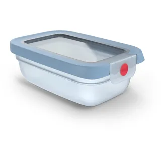 EMSA oneClick Frischhaltedose, verschlossen mit nur 1 x Klick, Lebensmittel 2 x länger frisch, 100% dicht, Made in Germany, 0,5L, gefrier-, mikrowellen- und spülmaschinengeeignet, blau, N1210100