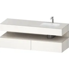 Duravit Qatego Einbauwaschtisch mit Konsolenwaschtischunterbau, 1600x550x600mm, Nische Taupe Matt, Becken rechts, QA4796091, Farbe: Weiß Supermatt