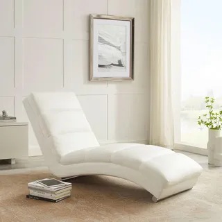 SalesFever Relaxliege Kunstleder 60 x 81 x 171 cm Weiß mit Liegeposition