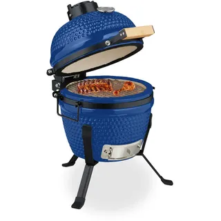 Relaxdays Kamado Grill blau