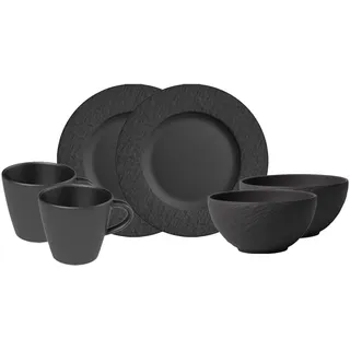 Villeroy & Boch Manufacture Rock Frühstücksset 6-tlg. schwarz