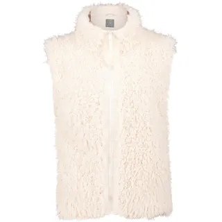 Fellimitatweste BETTY & CO "Kunstfell-Weste mit Stehkragen", Damen, Gr. 40, beige (cream), Obermaterial: 100% Polyester PES., Westen Fellimitatweste