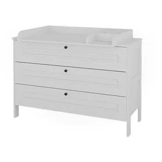 VitaliSpa Wickelkommode Ajaton Weiß 133 x 98.4 cm mit 3 Schubladen , Holzwerkstoff , Rechteckig , 133x98.4x70 cm , Babymöbel & Kindermöbel, Babyzimmer, Wickelkommoden & Zubehör, Wickelkommoden