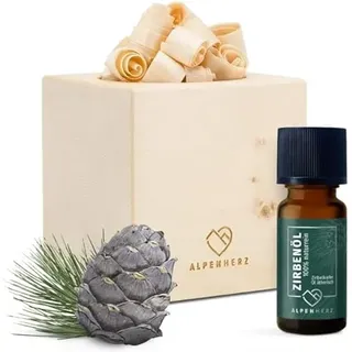 Alpenherz Zirbenwürfel Set mit Zirbenöl 10 ml naturrein aus Österreich Zirbenholz Würfel Duftspender Zirben Duft Holz Deko Zirbe Diffusor Diffuser Geschenke Zirbelkiefer Zirbenlüfter Zirbenset Kerze