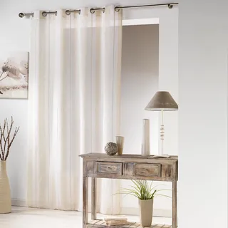 DOUCEUR D'INTERIEUR 140 x 240 cm, 84, 9, 7, Polyester/Leinen, Viskose, Vorhangringe Tisse Naturel Helios, Leinen