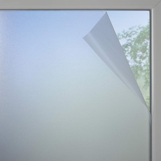Bild Fensterfolie, Milchglas-Optik, 100 % PVC, Blickschutz, Lichtdurchlässig, Sichtschutzfolie, Haftet statisch ohne Kleber, 45 x 150 cm, Halbtransparent, Weiß-matt
