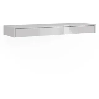 Vicco Wandregal Sherry Weiß Hochglanz 120 x 12 cm mit Schublade , Holzwerkstoff , Rechteckig , 120x12x40.1 cm , Wohnzimmer, Wohnzimmertische, Konsolentische