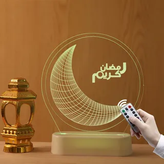Ramadan Deko LED Lampe Eid Mubarak Dekoration Laterne, Muslim Islam Ramadan Dekoration Nachtlicht Ornamente für Muslimische Ramadan Festival