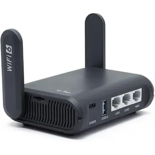GL.iNet GL-AXT1800 Slate AX Mobiler Taschen-WLAN 6 Reiserouter mit VPN | Dualband WLAN 6 mit bis zu 1800 Mbit/s, MU-MIMO und OFDMA, verbindet bis zu 120 Geräte gleichzeitig