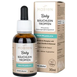 MABYEN Baby Bäuchlein Tropfen – Pflanzliches Nahrungsergänzungsmittel für Babys ab Geburt, mit Fenchel, Kümmel & Kamille, alkoholfrei & vegan, einfache Dosierung, 30 ml
