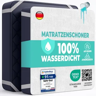 Matratzenschoner 180x200 cm wasserdichte Matratzenauflage aus Baumwolle Nässeschutz Inkontinenzunterlage Matratzenbezüg Atmungsaktive Anti-Allergie und Anti Milben für Bett und Matratze Waschbar