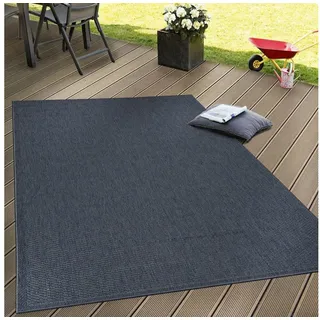 Paco Home Teppich wetterfest Garten, Terrasse flachgewebt Uni Sisaloptik robust Grösse 120x160 cm