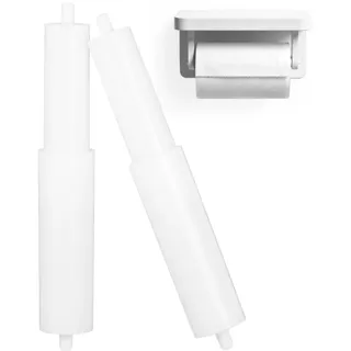 2er-Pack Toilettenpapierhalter Ersatzstange: Federbelastete Spindel (4,61-5,7 inch Einstellbar) - Weißer Klopapierhalter Roller für Unterputz-Klopapierboxen in Hotel & Bad