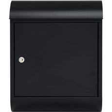 MEFA Briefkasten Topaz 842 Tiefschwarz, Struktur, RAL 9005 (Postkasten mit Sicherheitsschloss, 430x340x150 mm - 842100M