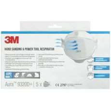 3MTM 9320D+ AuraTM Einweg-Partikel-Atemschutzmaske, FFP2, ohne Ventil, 5 Stück/Karton, 6 Kartons/VE