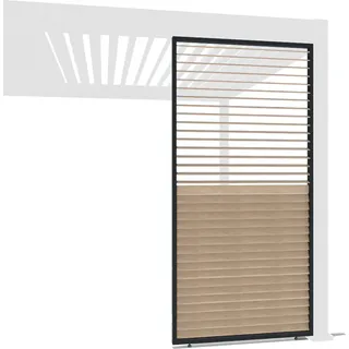 Weide Holzoptik Lamellenwand für Weide Pergola | drehbare Lamellen | aus Aluminium | anthrazit - Grau