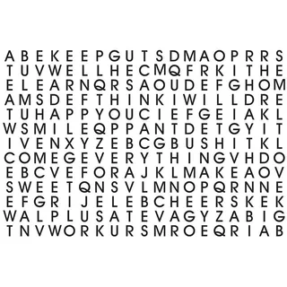 Walplus 60 x 90 cm Wandsticker "Words on the Wall" Abnehmbare selbstklebende Wandbild Kunst Abziehbilder Vinyl Heimdekoration DIY Wohnzimmer Schlafzimmer Büro Dekor Tapete Kinderzimmer Geschenk Schwarz Weiß