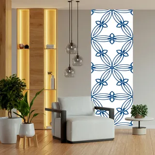 queence Vinyltapete »Muster-Blau« Farbverlauf   abstrakt   bedruckt   gemustert glatt 90x250cm, selbstklebend, kinderleichte Anbringung,, Sticker, bunt