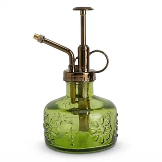 TLDBATICE Gießkanne Klein, Dekorative Gießkanne Zimmerpflanzen, Retro Glas Sprühflasche mit Drucksprüher, Watering Can für präzises Blumengießen Kleiner Gartenpflanzen Büro Balkon 15.5x8.4cm (Grün)