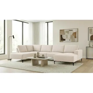 Home Affaire »Tournon U-Form, XXL Sofa, Breite 333 cm, Webstoff, Chenille« Designsofa im nordischen Stil, Wellenunterfederung, Metallfüße,
