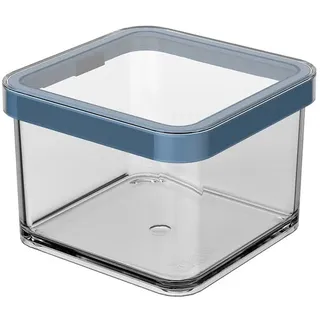 Rotho Loft Vorratsdose 0.5l mit Deckel, lebensmittelechter Kunststoff (SAN) BPA-frei, transparent/blau, 0.5l (10.0 x 10.0 x 7.2 cm)