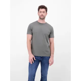 T-Shirt LERROS, Herren, Gr. XXL, basalt grau, Single Jersey, Obermaterial: 100% Baumwolle, unifarben, regular fit hüftlang, Rundhals, abgesteppt, Shirts T-Shirt, im Basic-Look