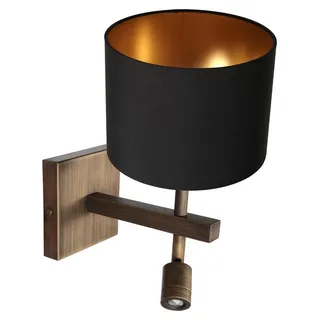 Steinhauer - wandleuchte - Stang - bronze - metall textil - bettlampe - LED_E27 - 4890BR - Bronze