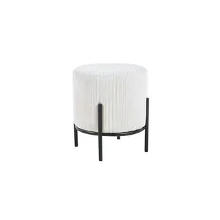 SalesFever Polsterhocker rund 35 x 38 x 35 cm Beige/Schwarz
