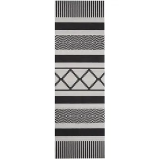Hanse Home Zala Living Cook & Clean Läufer – rutschfest Teppichläufer Flachgewebe Kurzflor Teppich Küchenteppich Waschbar Küchenläufer Urban für Flur, Küche, Wohnzimmer – Schwarz, 45x140cm