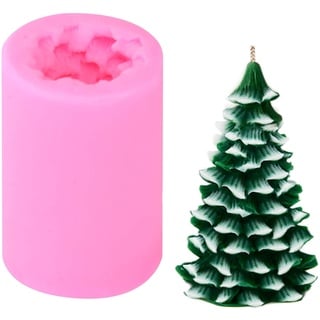 Voarge Weihnachtsbaum Silikonform, 3D Kerzenform Weihnachtsbaum Kerzen-Form Aus Silikon Für Aroma Gips DIY Kerzenherstellung Mold Form Zufällige Farbe 6x6x8CM