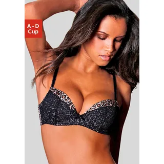 Push-up-BH LASCANA, Damen, Gr. 70, Cup C, bunt (leo, bedruckt), Microtouch, Obermaterial: 45% Polyester, 44% Polyamid, 11% Elasthan, BHs Push-up-BH, mit Bügel im angesagten Leo-Look, sexy Dessous, Topseller
