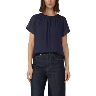 s.Oliver Luftige Chiffon-Bluse mit gesteppter Raffung