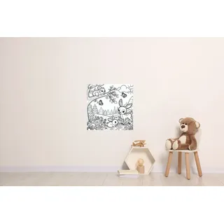 Queence Wandsticker »Waldtiere« DIY-Wandsticker zum Bemalen, weiß