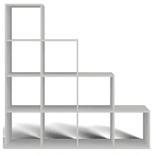 Selsey Stufenregal Stepi Weiß 153 cm , Holzwerkstoff , 10 Fächer , Rechteckig , 153x152x30 cm , Wohnzimmer, Regale, Bücherregale