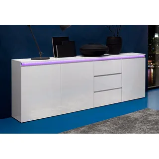 INOSIGN Sideboard »Magic, Kommode, Schrank, Kredenz«, mit 3 Türen und 3 Schubkästen Hochglanz lackiert (B/T/H) 200x40x80 cm, weiß