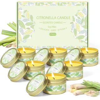 SCENTORINI Citronella Kerze Outdoor 6er Set - Duftkerzen mit Citronella aus natürlichem Sojawachs - Für Garten, Balkon, Terrasse und Sommerabende
