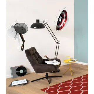 KOMAR Wandtattoo Avengers Powerful Weapons - Größe 50 x 70 cm, 2 Bogen - Marvel, Wandsticker, Kinderzimmer, Bunt