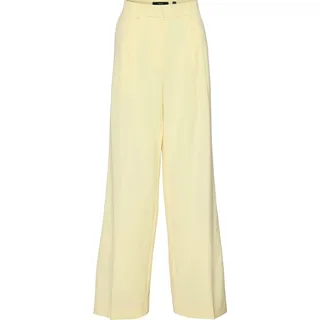 VERO MODA Damen Weite Stoffhose Culotte Palazzo Marlene Business Pants VMTROIAN Größe: S / 32L - Gelb