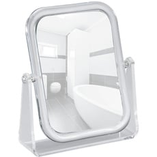 WENKO Kosmetik-Standspiegel Noci rechteckig - klappbar, Spiegelfläche: 15 x 19.5 cm ( B * H ) 300 % Vergrößerung, Acryl, Transparent