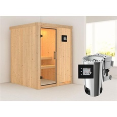 Bild Sauna Minja 68mm Fronteinstieg, 3,6 kW Bio Saunaofen 3,6kW ext. Klarglastür