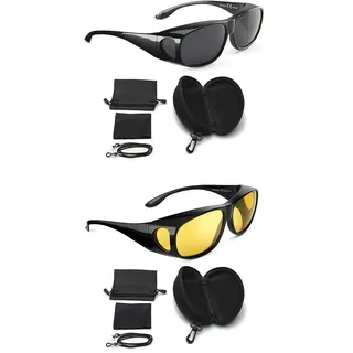 FALINGO Sonnenüberbrille Nachtsichtüberbrille Überziehbrille DAY AND NIGHT EDITION