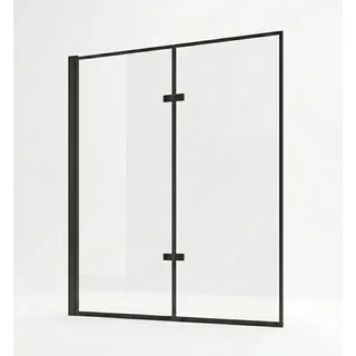 Badplaats Badewanne Medal 120 x 140 cm Schwarz - Drehbare Duschtrennwand mit 5 mm ESG Sicherheitsglas, Nano-Beschichtung - Schwarz