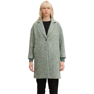 TOM TAILOR Denim Damen Mantel 1032676, 30569 - Green Dust Herringbone, L