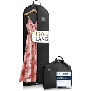 Bruce.® Kleidersack Lang 160x60 cm – Premium Kleiderhülle für Abendkleid, Robe & Trachten – 120 GSM Materialstärke – Atmungsaktive Schutzhülle für Reisen & Kleiderschrank - Schwarz