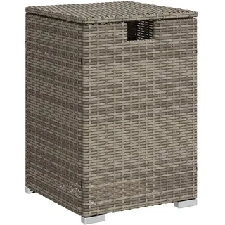 Propan-Tank-Verstecktisch Grau 40x40x60 cm Poly Rattan - Grau
