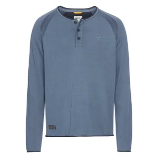 camel active Herren Henleyshirt aus zertifiziertem Organic Cotton Blau, Menswear-L